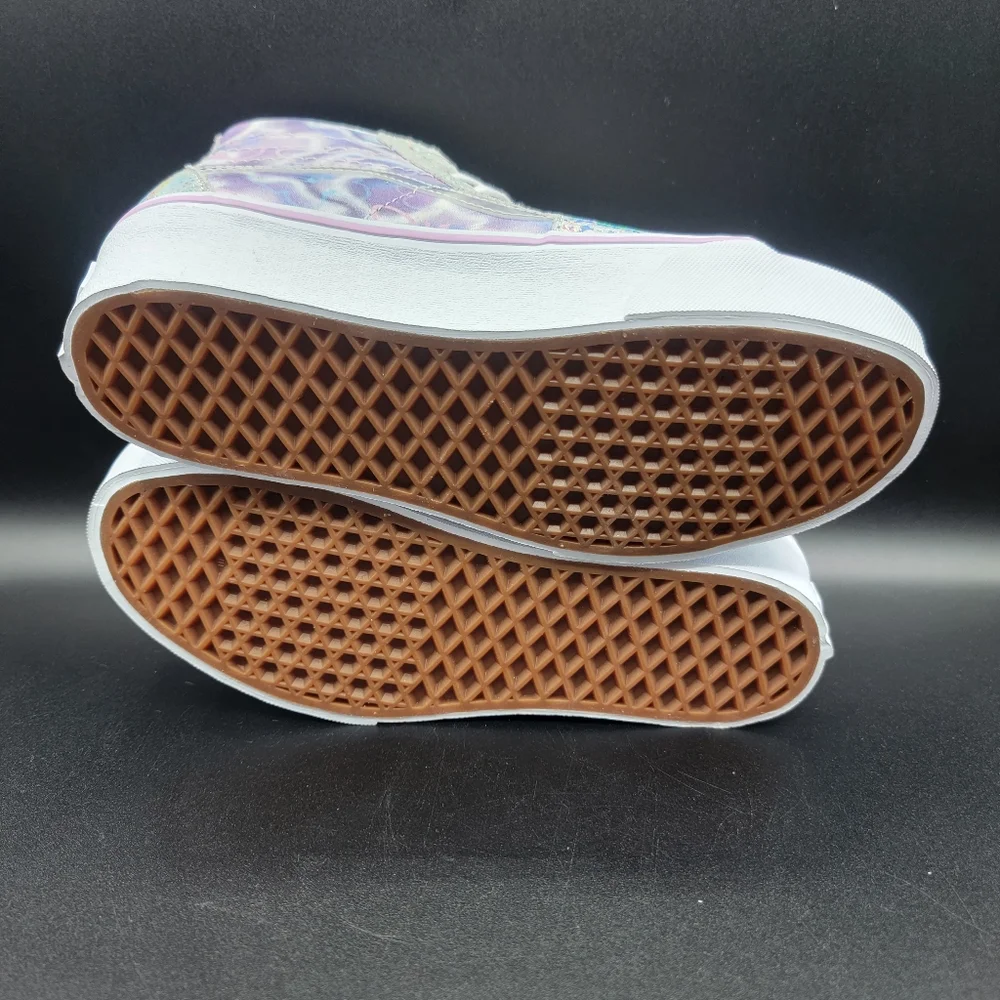 Vans Sk8-Hi Platform Butterfly Silver Purple White Women's Shoes Size 7.5 New